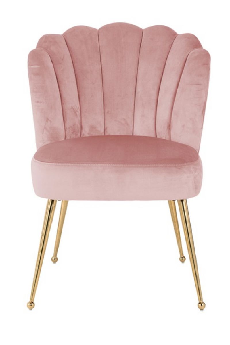 Scalloped Pink Velvet Chair | OROA Pippa | OROATRADE.com