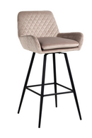 Khaki Velvet Rotatable Bar Stool | Richmond Interiors Linsey | Richmond Interiors