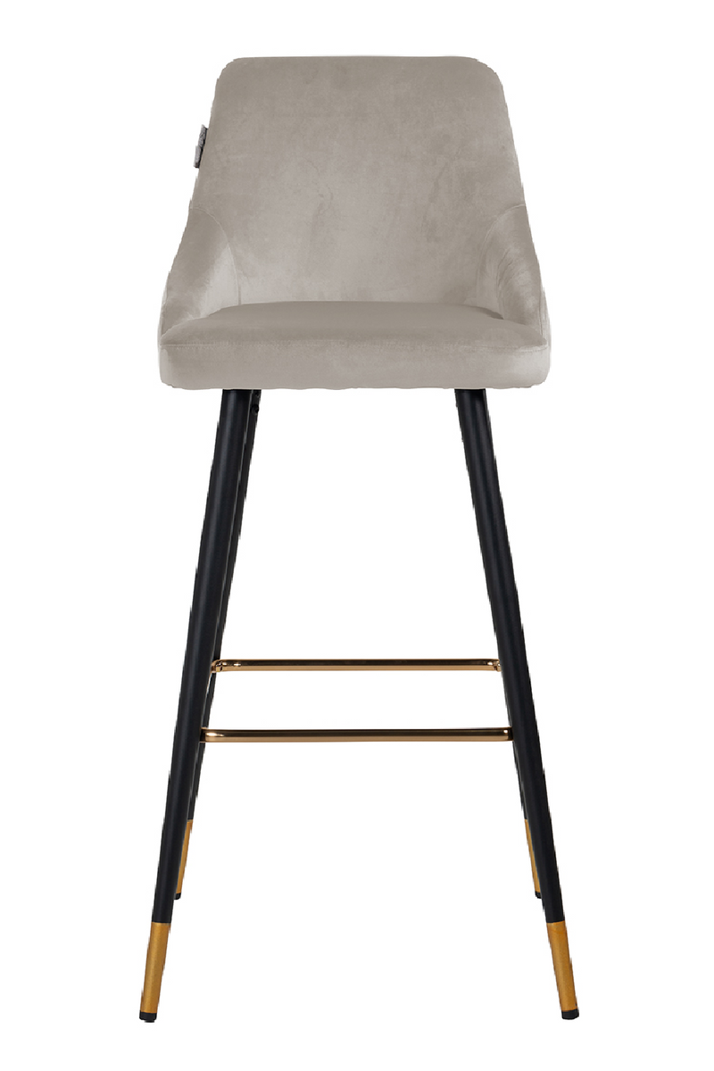 Khaki Velvet Gold Accent Bar Stool | OROA Imani | OROA