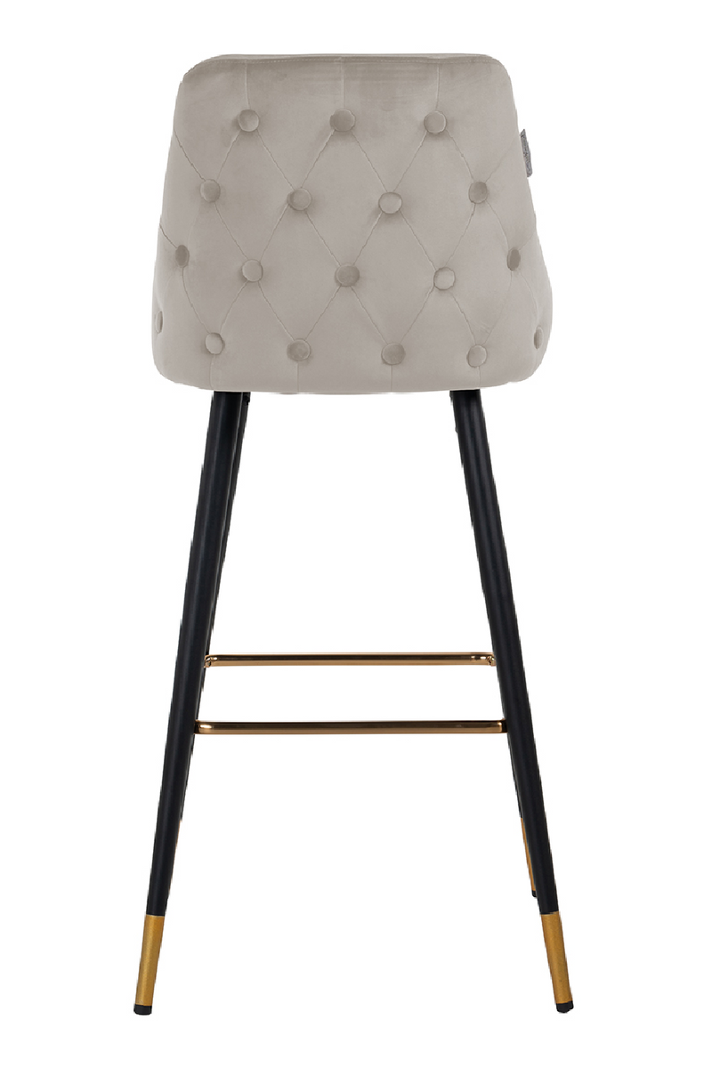 Khaki Velvet Gold Accent Bar Stool | OROA Imani | OROA