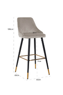 Velvet Gold Accent Bar Stool | Richmond Interiors Imani | Oroatrade.com