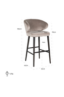 Modern Velvet Bar Stool | Richmond Interiors Indigo | Oroatrade.com