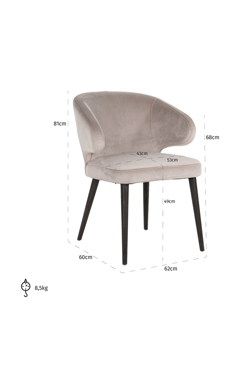 Modern Velvet Dining Chair | OROA Indigo | Oroatrade.com