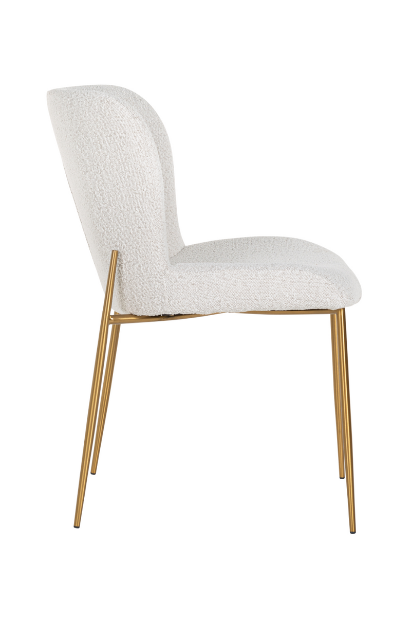 White Bouclé Contemporary Dining Chair | OROA Odessa | OROATRADE.com