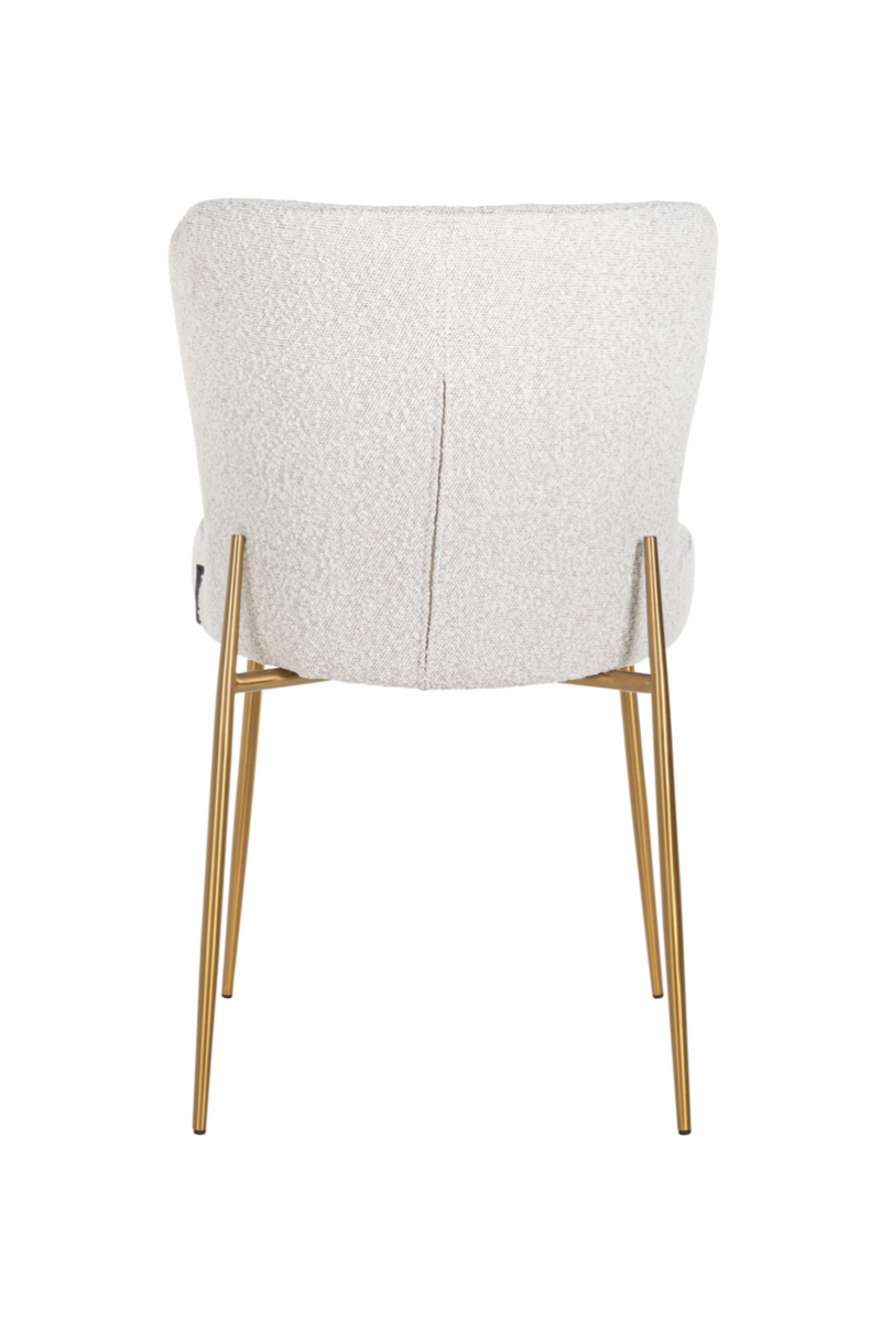 White Bouclé Contemporary Dining Chair | OROA Odessa | OROATRADE.com