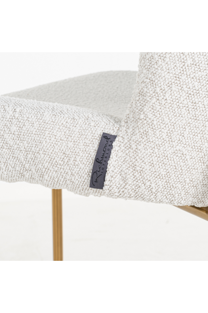 White Bouclé Contemporary Dining Chair | OROA Odessa | OROATRADE.com