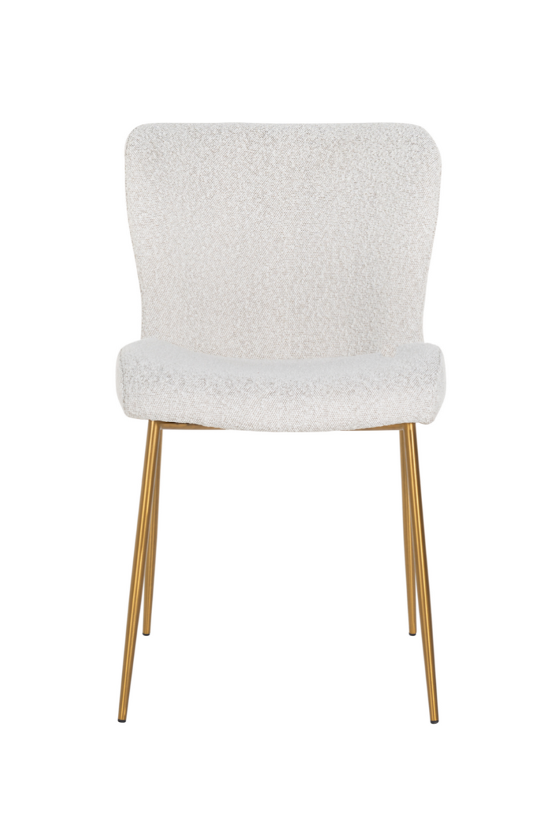 White Bouclé Contemporary Dining Chair | OROA Odessa | OROATRADE.com