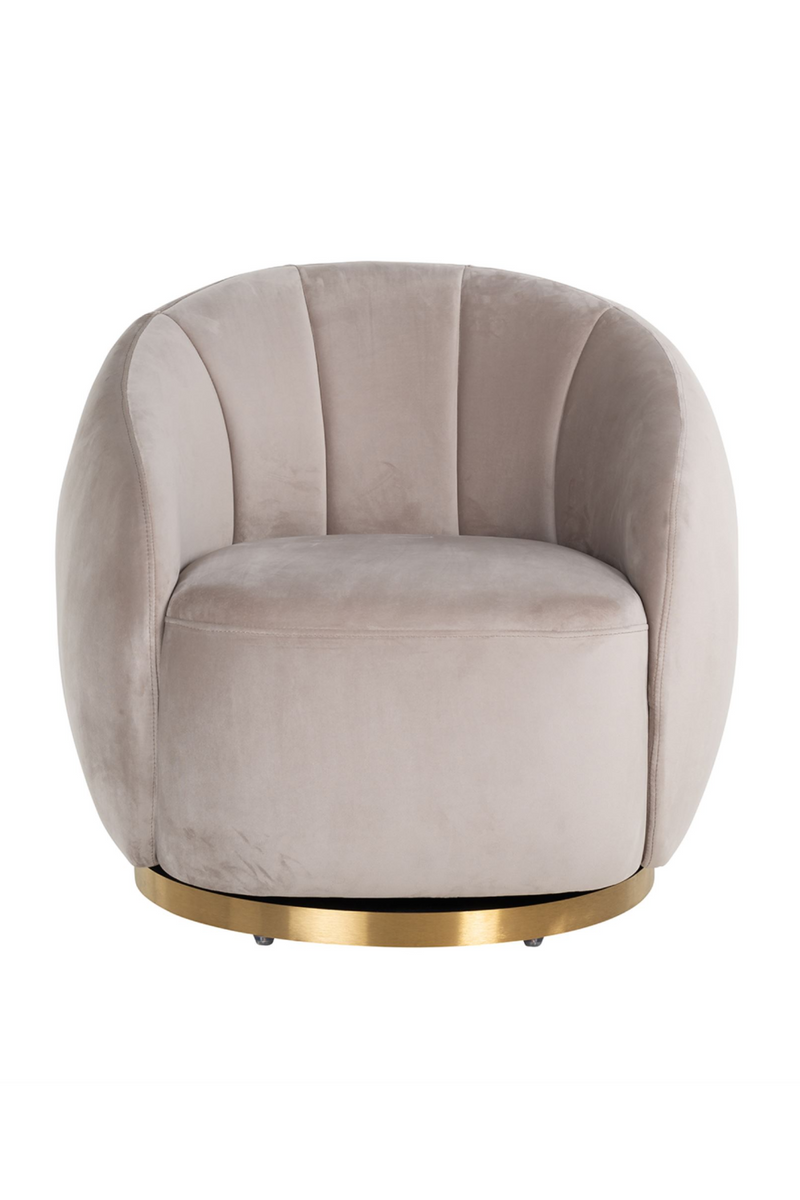 Round Velvet Swivel Easy Chair | OROA Jago | Oroatrade.com