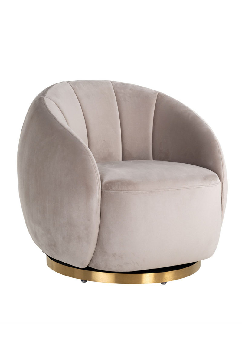 Round Velvet Swivel Easy Chair | OROA Jago | Oroatrade.com