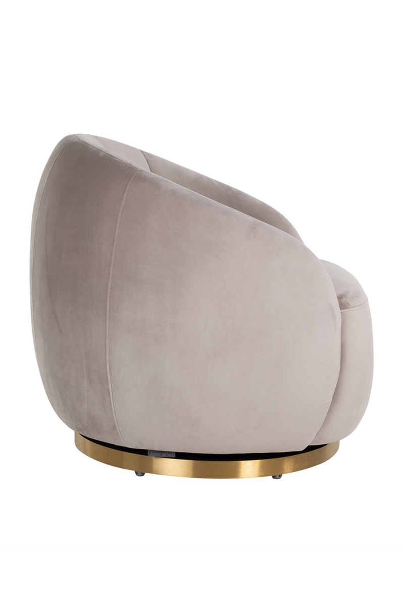 Round Velvet Swivel Easy Chair | OROA Jago | Oroatrade.com