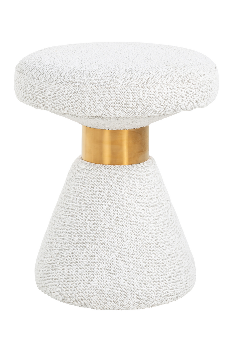 White Bouclé Hourglass Pouf | OROA Tribe | OROATRADE.com