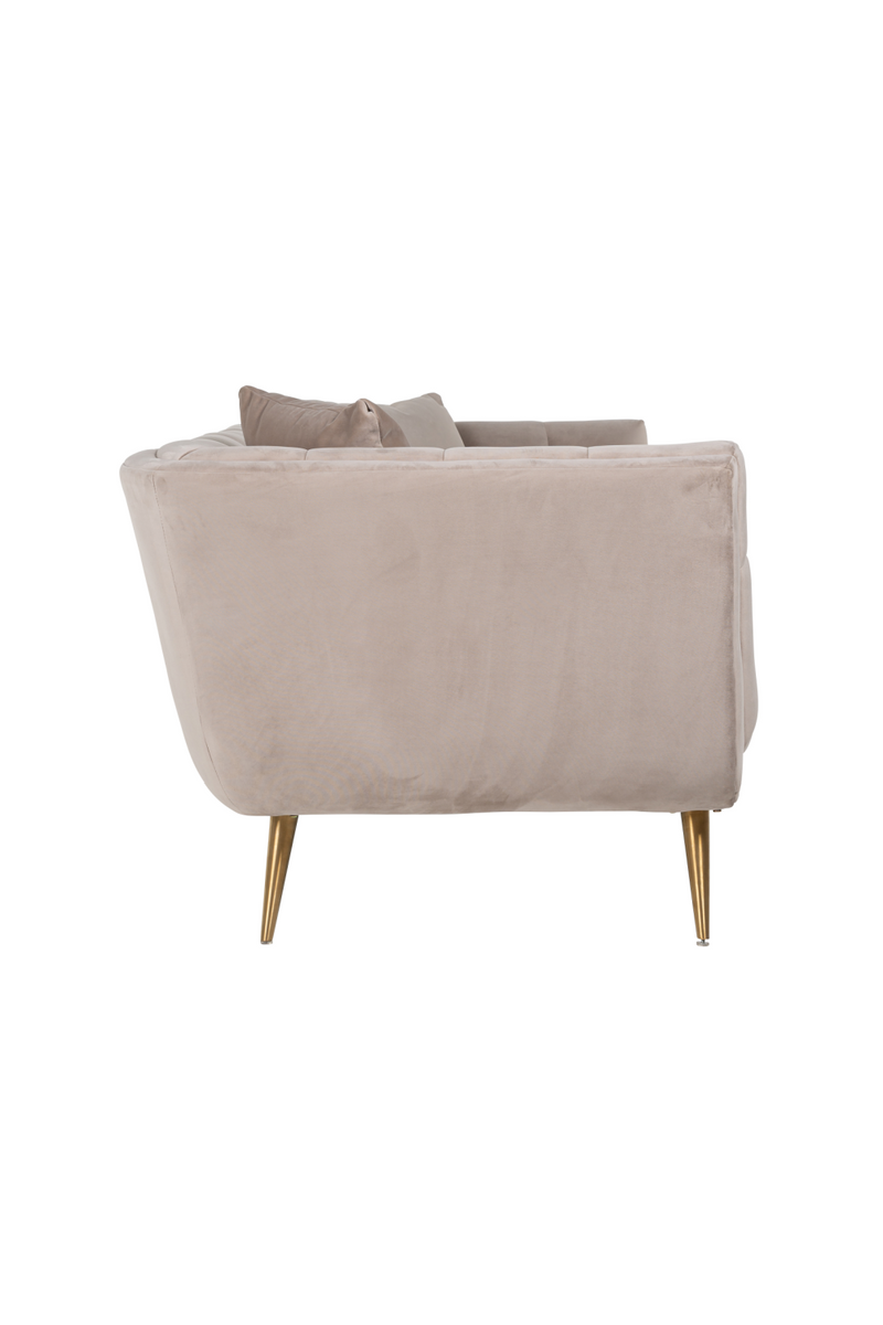 Khaki Velvet Channel Stitched Sofa | OROA Huxley | OROATRADE.com