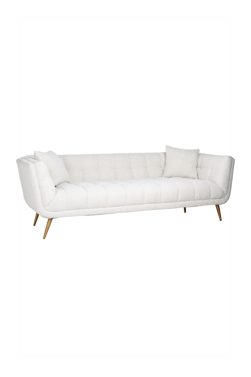 White Bouclé Channel Stitched Sofa | OROA Huxley | OROA