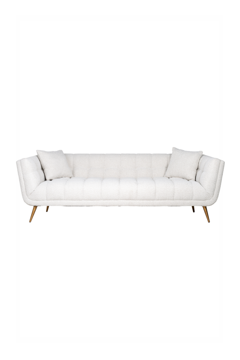 White Bouclé Channel Stitched Sofa | OROA Huxley | OROA