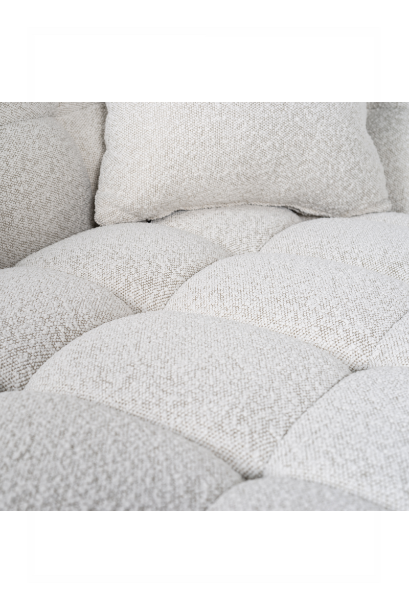 White Bouclé Channel Stitched Sofa | OROA Huxley | OROATRADE.com