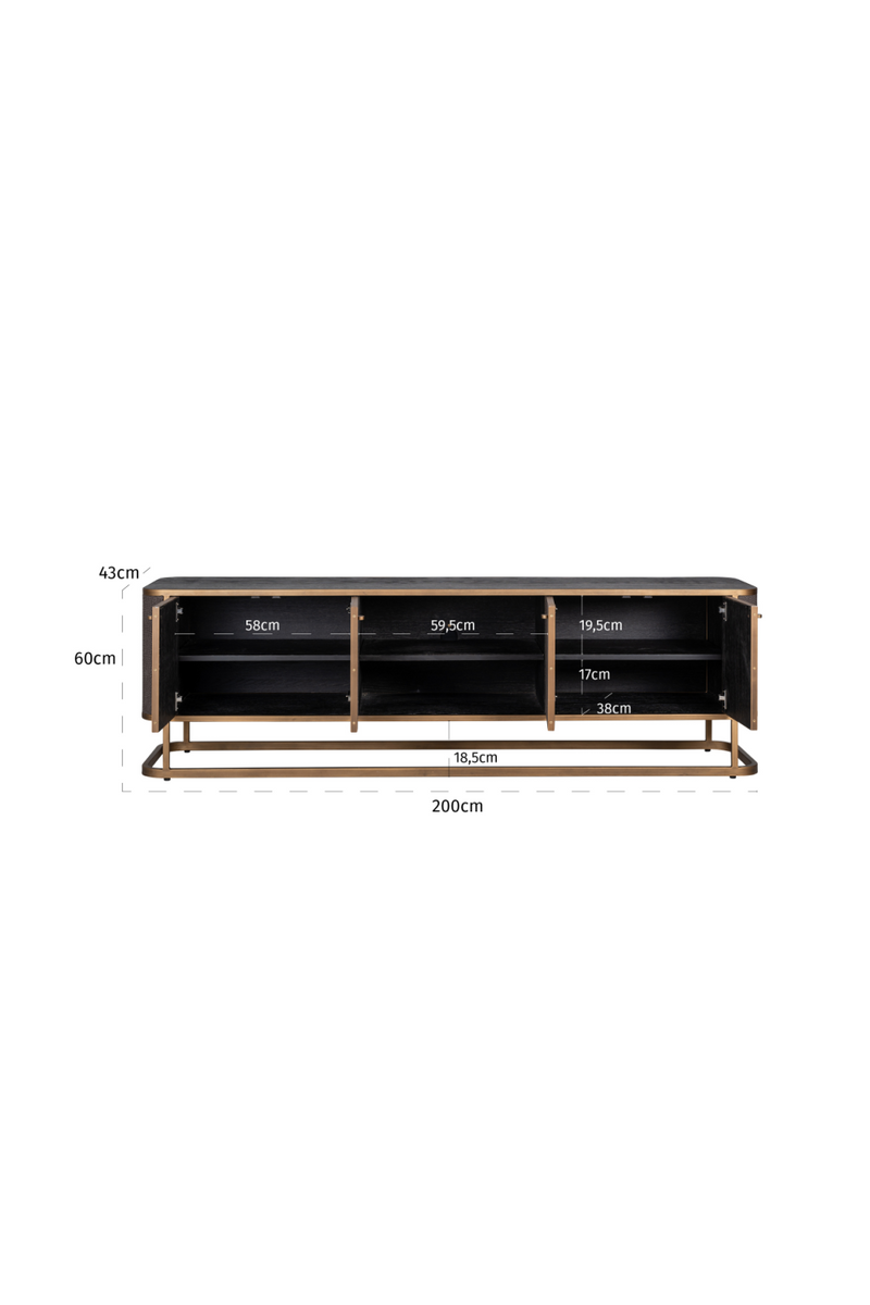 Brass Framed Wooden TV-Unit | OROA Classio | OROATRADE.com