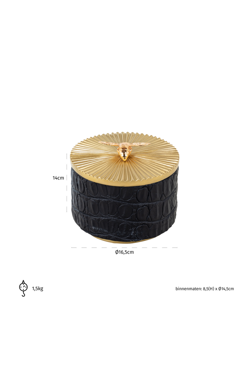 Round Black Modern Storage Box | OROA Beez | Oroatrade