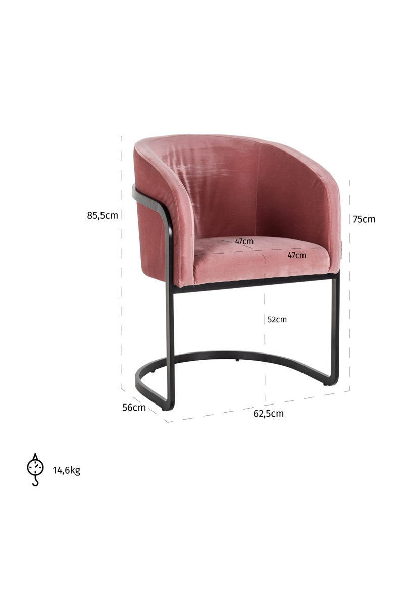 Blush Velvet Chair | OROA Chiara | OROATRADE.com