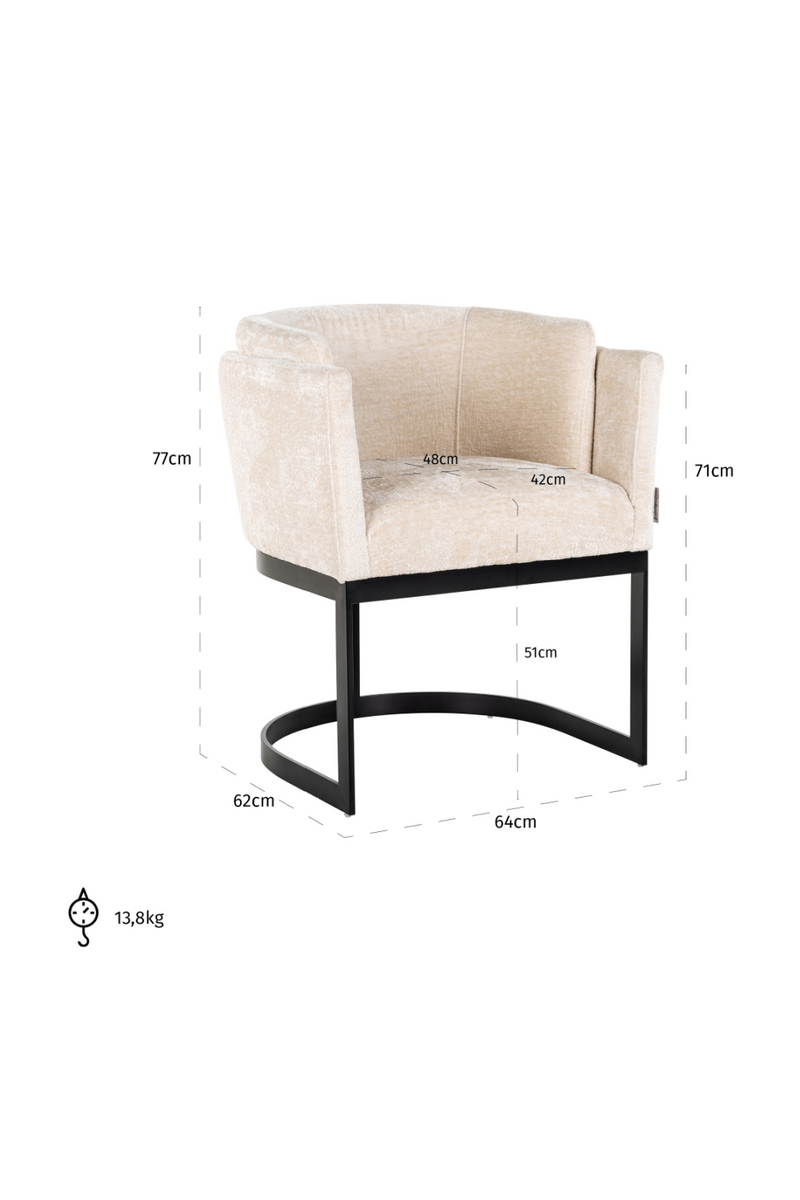 White Chenille Modern Chair | OROA Emerson | OROATRADE.com