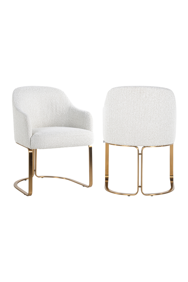 White Bouclé Modern Dining Chair | OROA Hadley