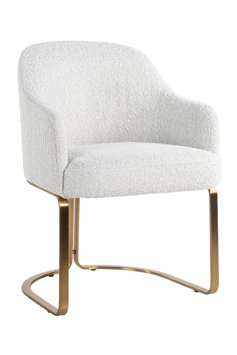 White Bouclé Modern Dining Chair | OROA Hadley