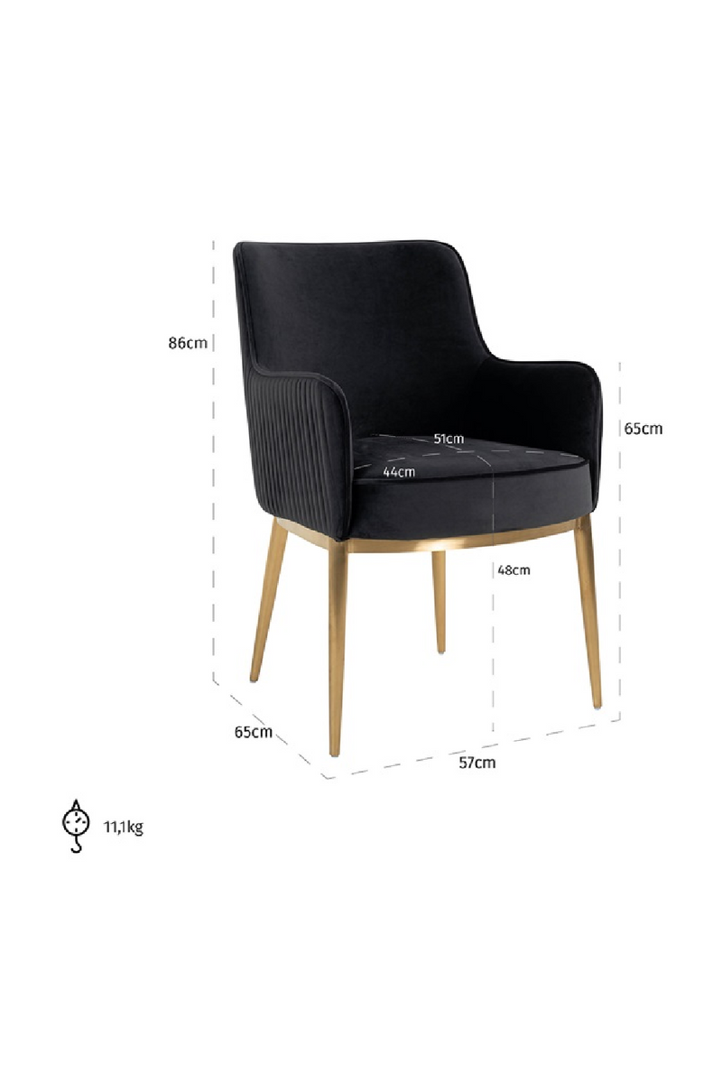 Velvet Dining Armchair | OROA Breeze | Oroatrade.com