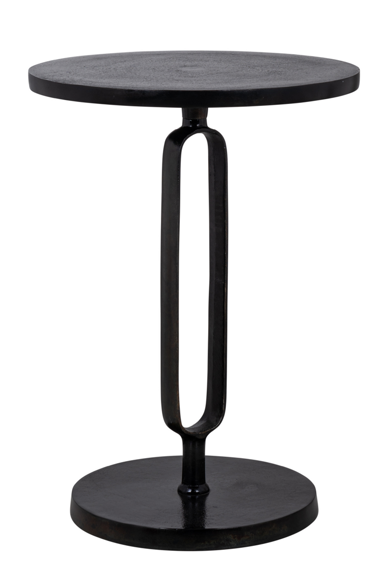 Black Aluminum Modern End Table | OROA Valerio 40Ø | Oroatrade.com