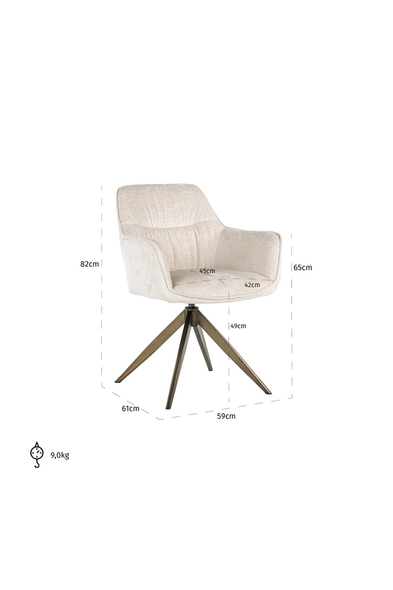 Upholstered Quadropod Swivel Chair | OROA Aline | Oroatrade.com