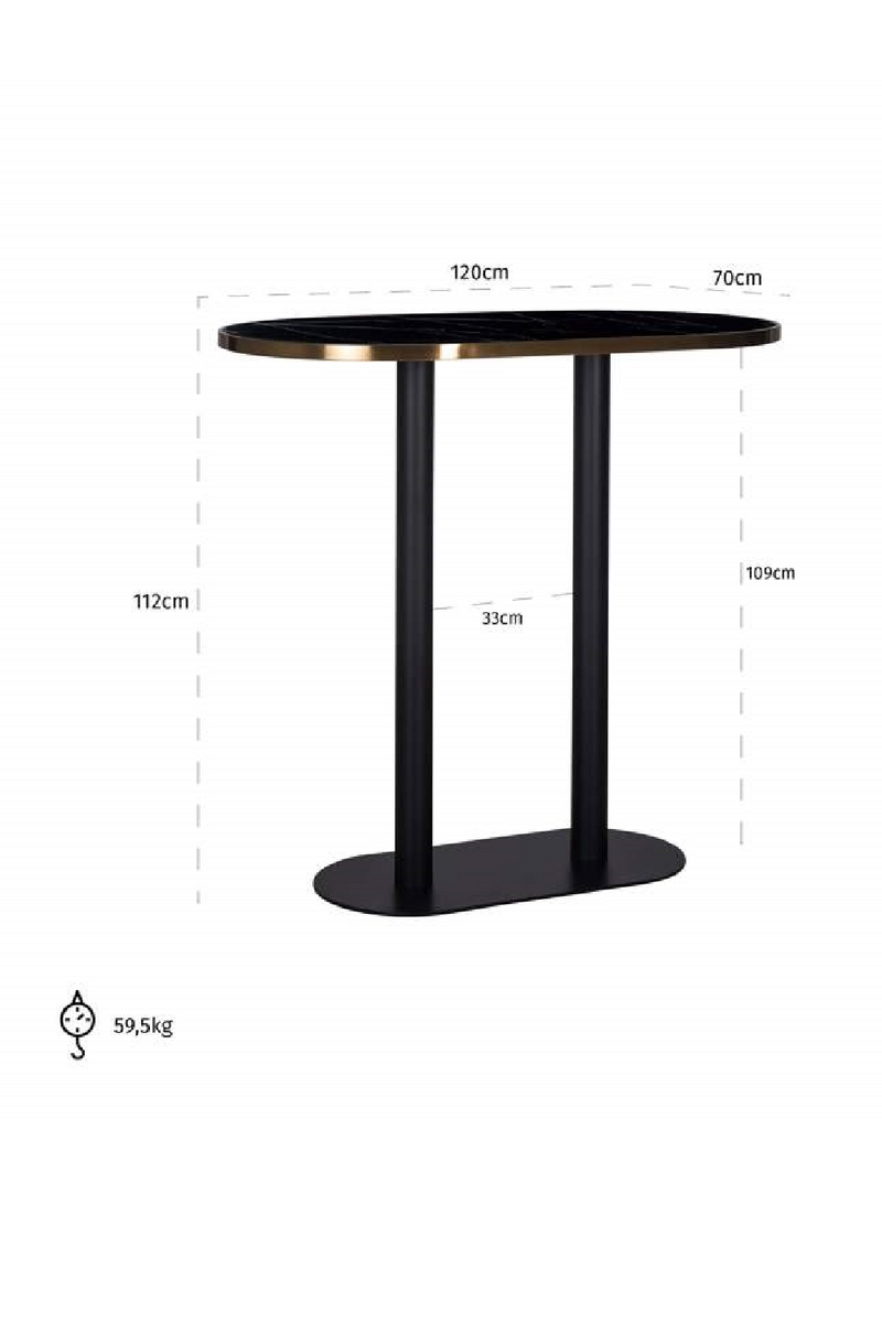 Oval Marble Bar Table | OROA Zenza | Oroatrade.com