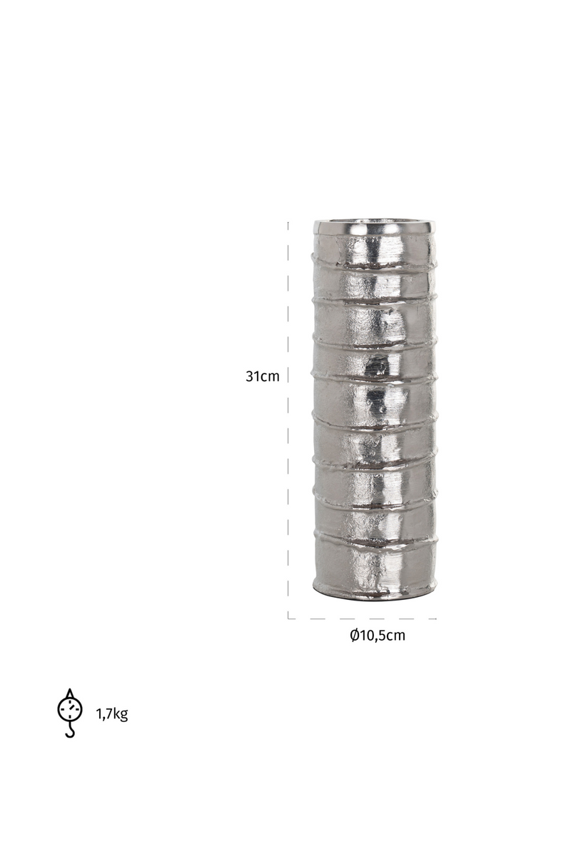 Cylindrical Silver Candle Holder | OROA Linde | Oroatrade.com
