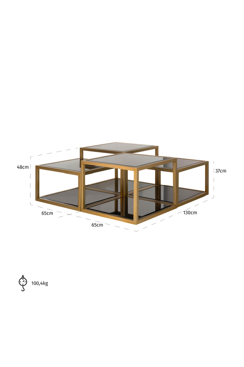 Geometrical Glass Coffee Table Set (4) | OROA Loua | Oroatrade.com