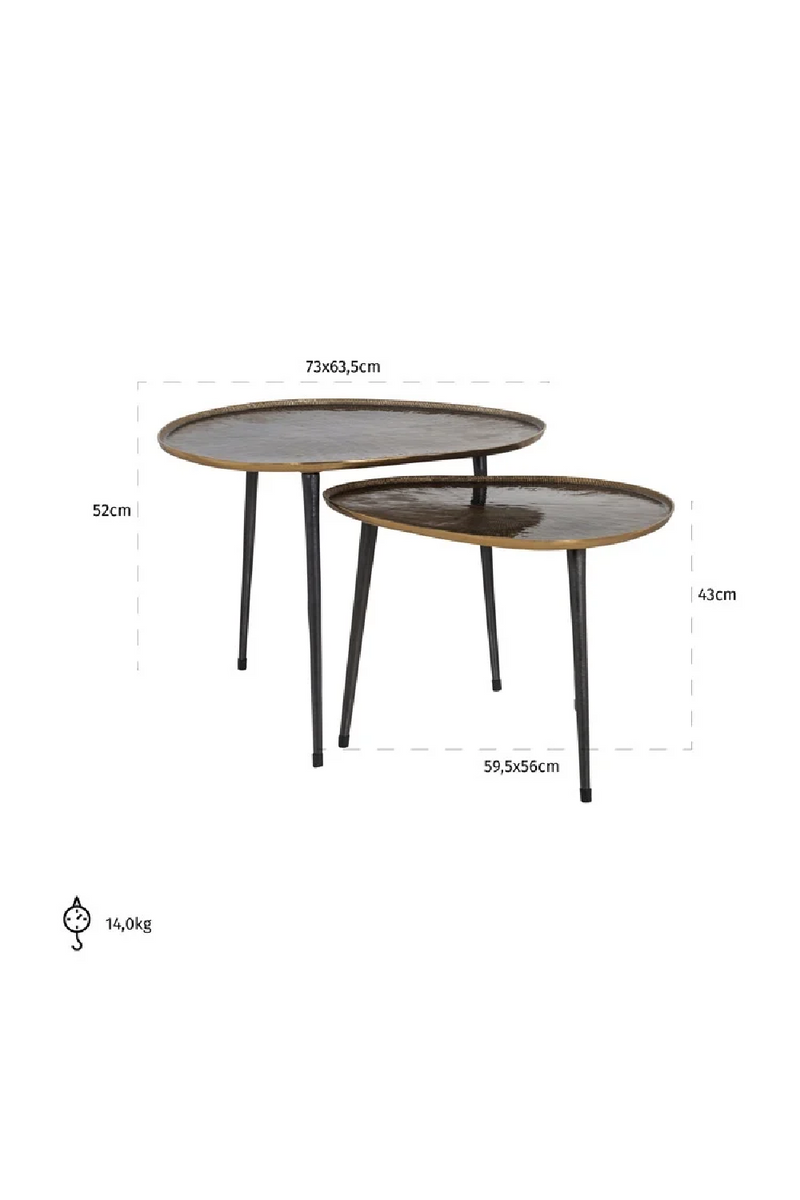 Aluminum Organic Coffee Table (2) | OROA Louve | Oroatrade.com