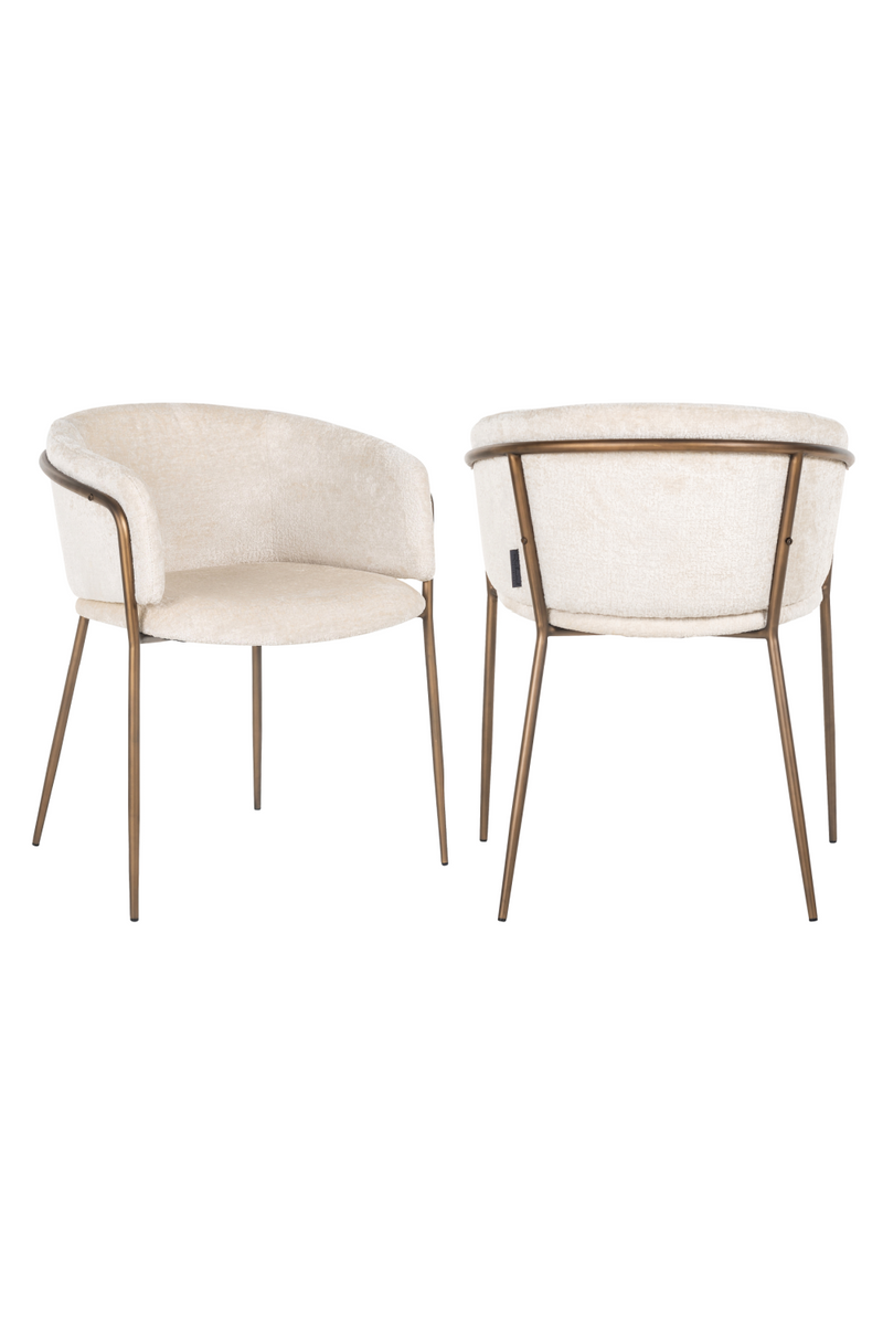 White Chenille Modern Dining Chair | OROA Minerva | Oroatrade.com