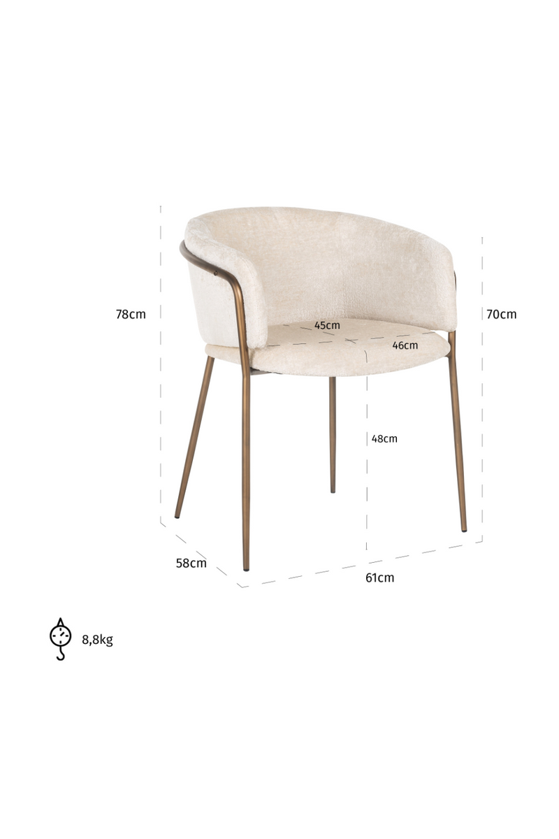 White Chenille Modern Dining Chair | OROA Minerva | Oroatrade.com