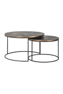Round Gold Nested Coffee Tables (2) | Richmond Interiors Tulum | Oroatrade.com