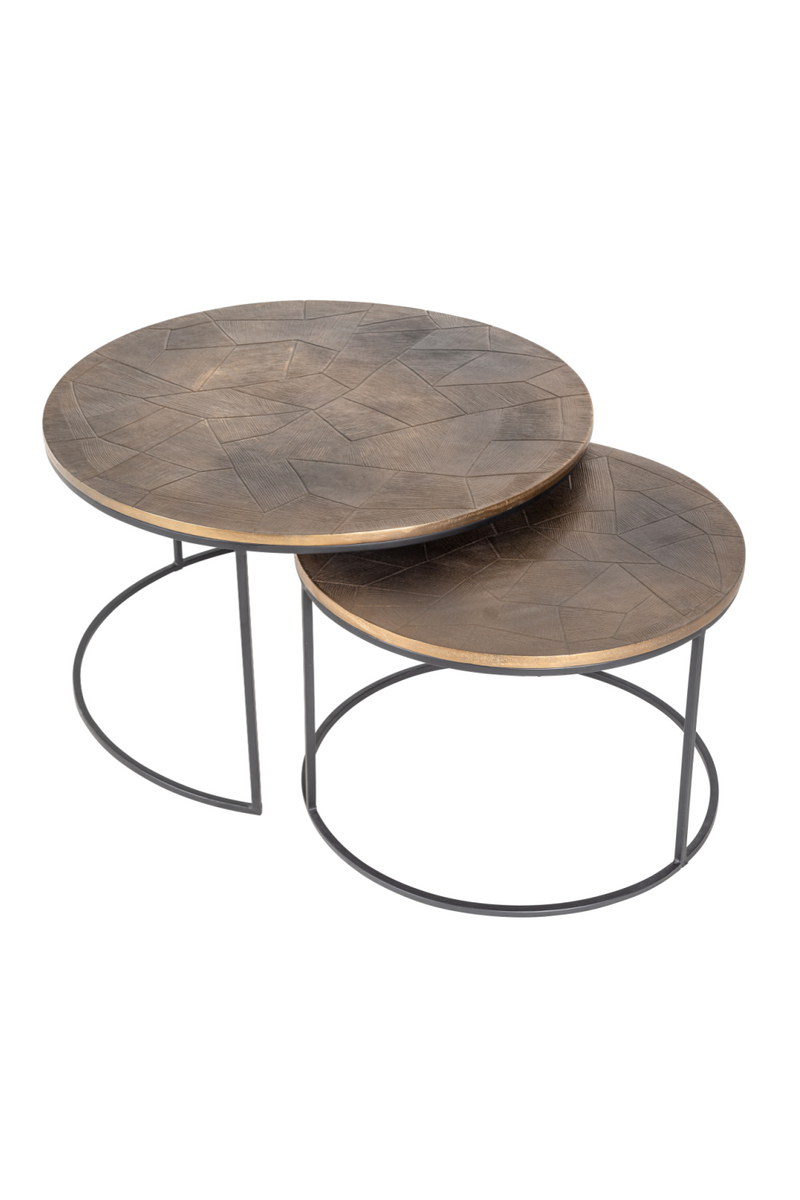 Round Gold Nested Coffee Tables (2) | OROA Tulum | Oroatrade.com