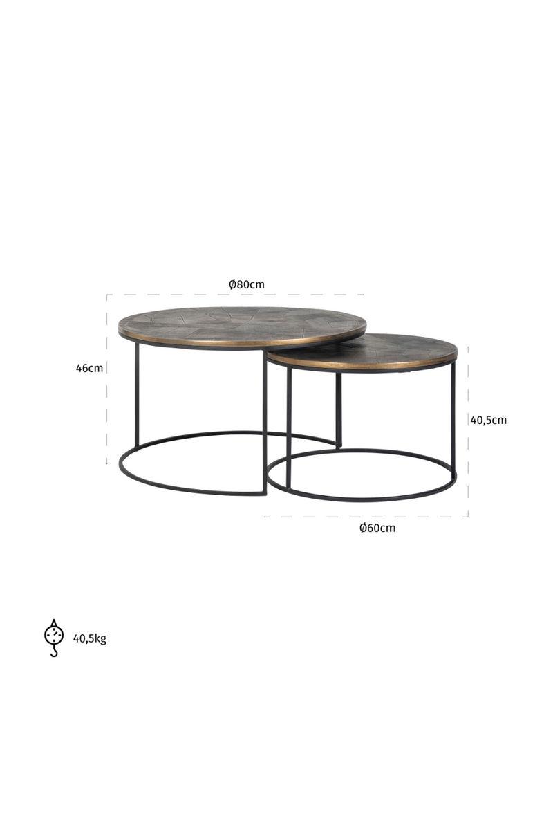 Round Gold Nested Coffee Tables (2) | OROA Tulum | Oroatrade.com