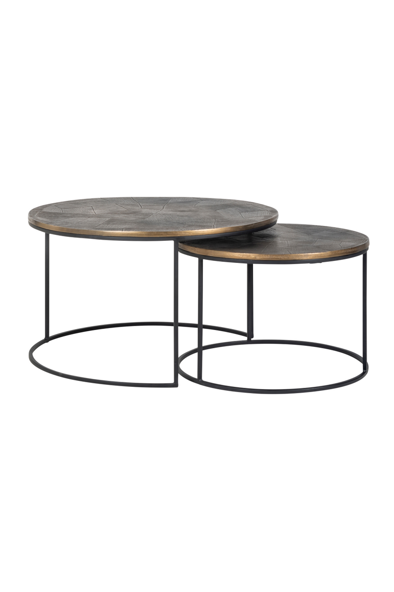 Round Gold Nested Coffee Tables (2) | OROA Tulum | Oroatrade.com