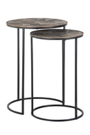 Round Gold Nested End Tables (2) | Richmond Interiors Tulum | Oroatrade.com