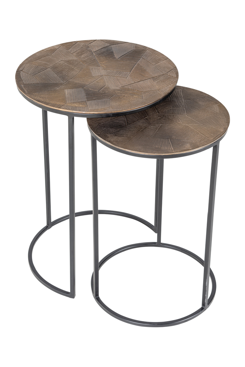 Round Gold Nested End Tables (2) | OROA Tulum | Oroatrade.com