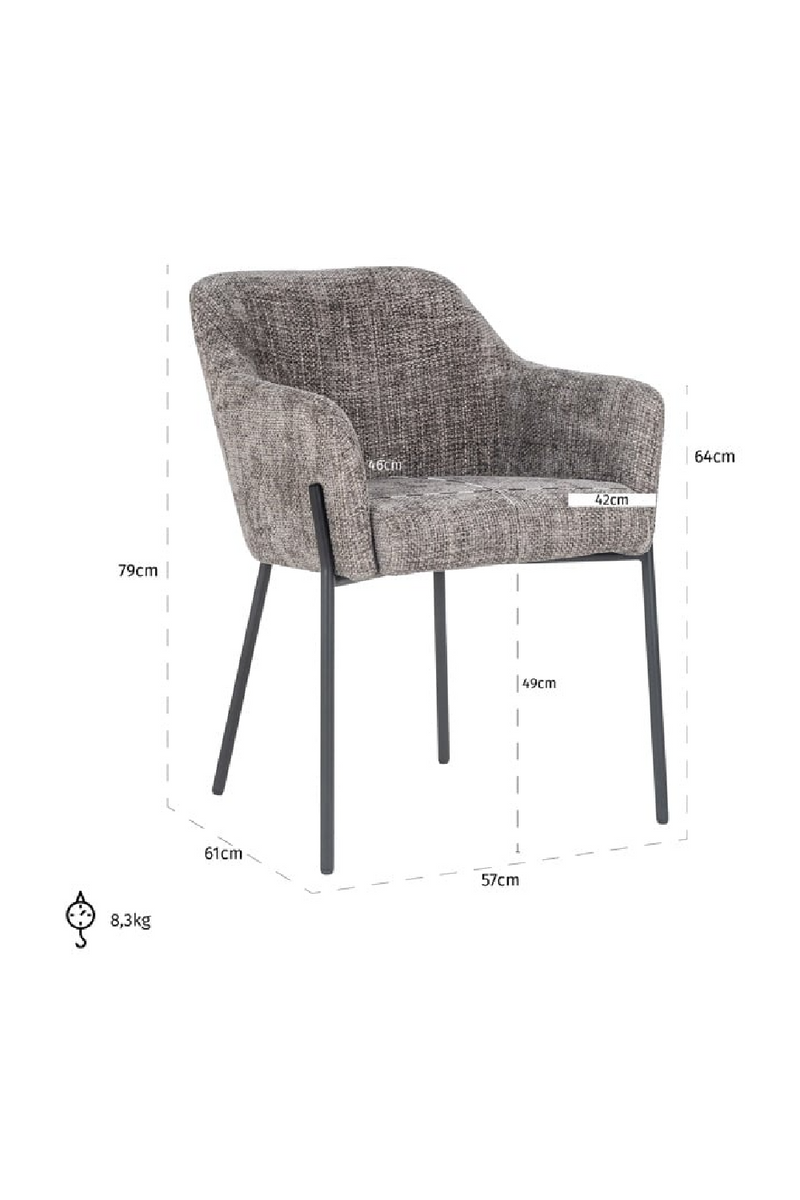 Fabric Upholstered Dining Armchair | OROA Fay | Oroatrade.com