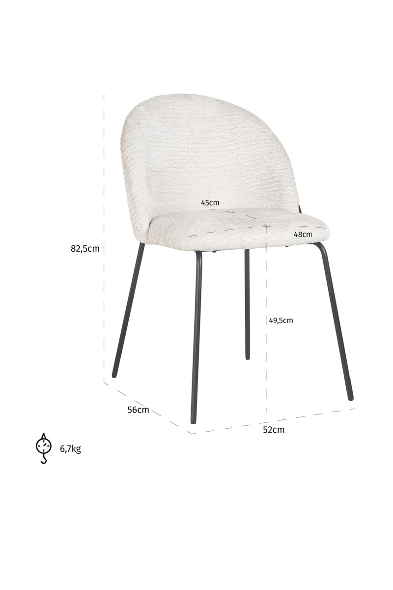 Minimalist Cream Dining Chair | OROA Alyssa | Oroatrade.com