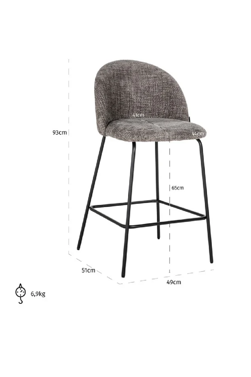 Curved Back Counter Stool | OROA Alyssa | Oroatrade.com