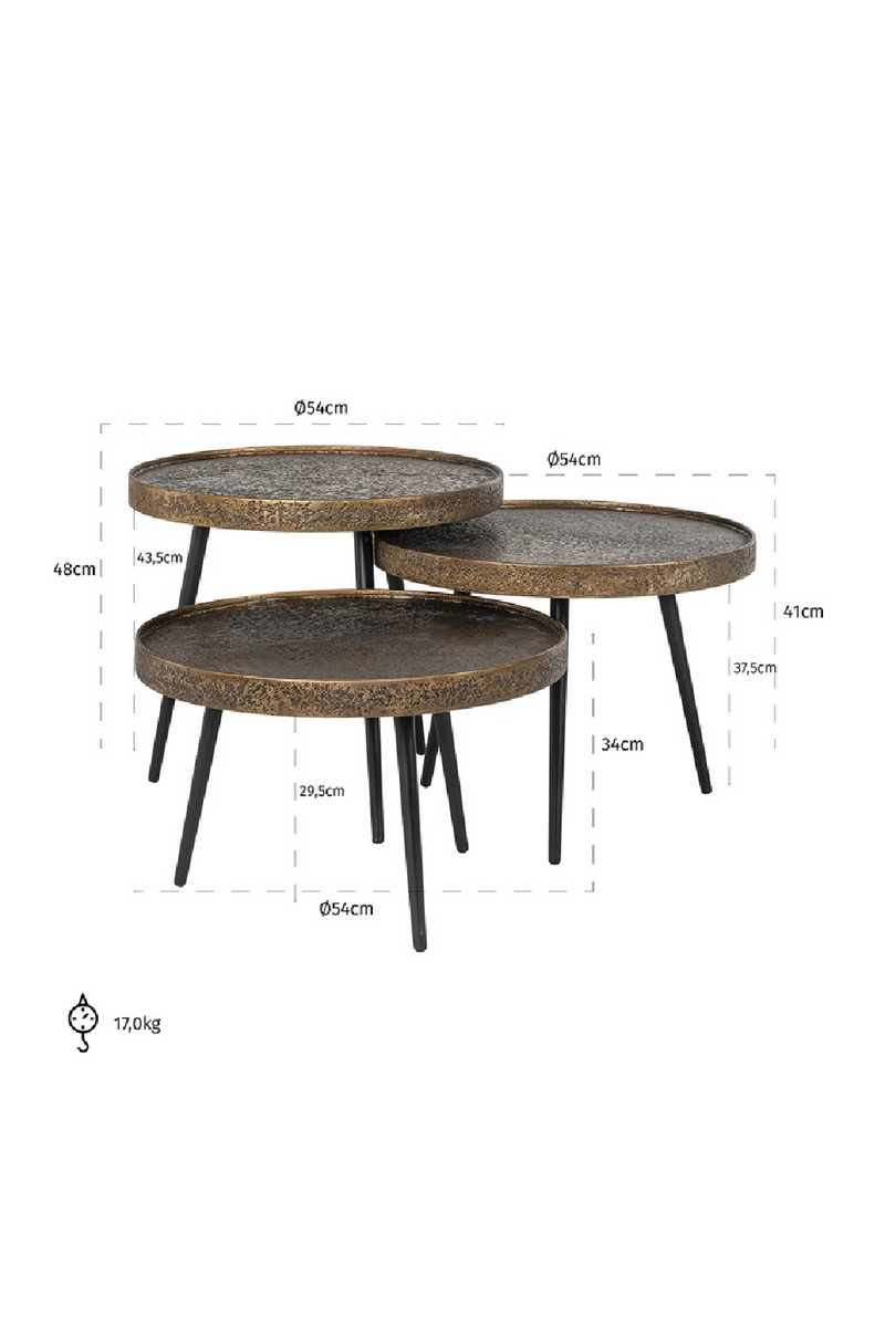 Rustic Gold Coffee Table Set (3) | OROA Luton | Oroatrade.com