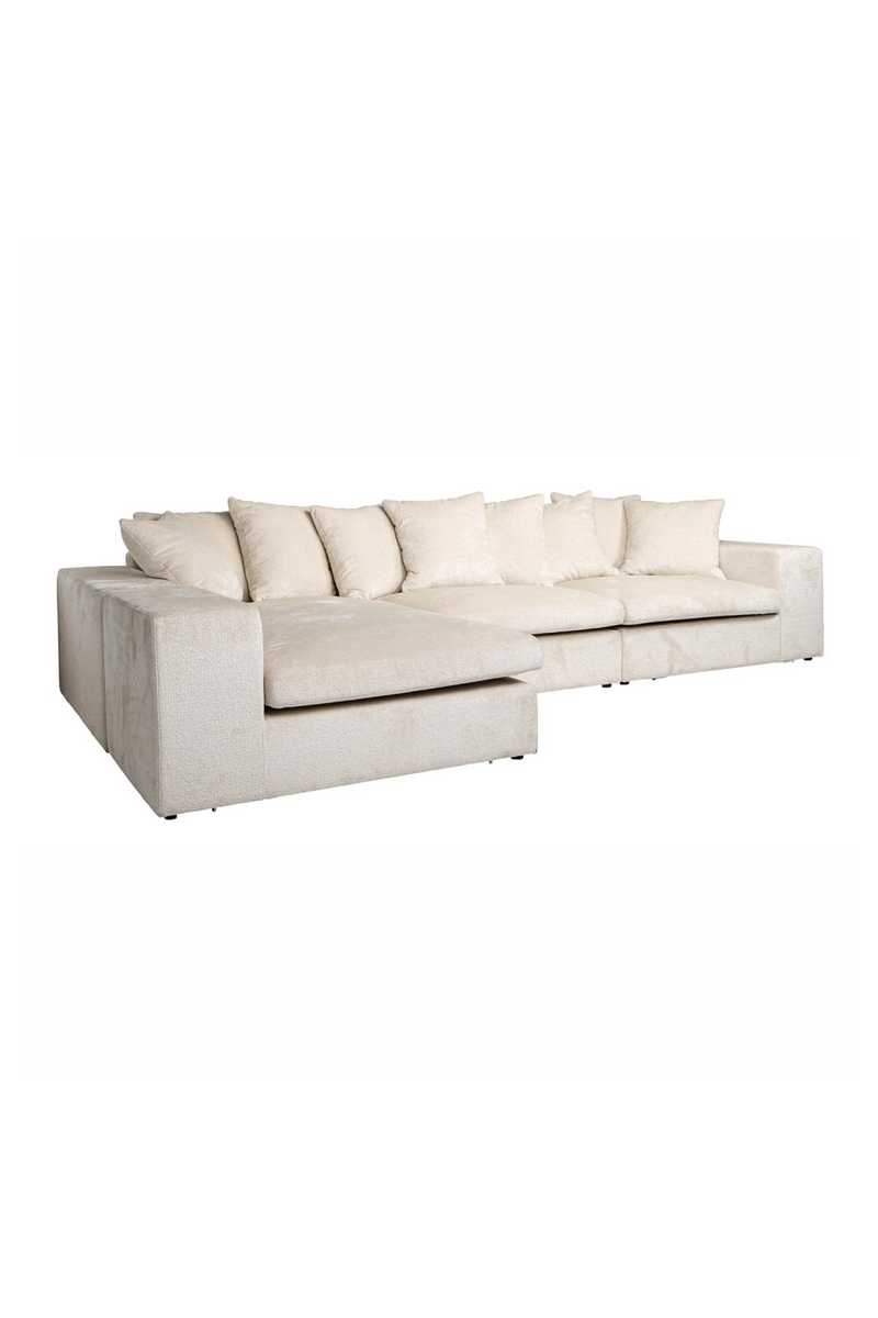 White Chenille Contemporary Sofa | OROA Alcazar | Oroatrade.com