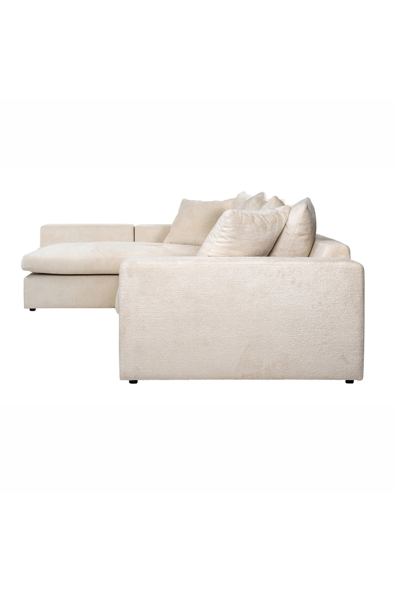 White Chenille Contemporary Sofa | OROA Alcazar | Oroatrade.com