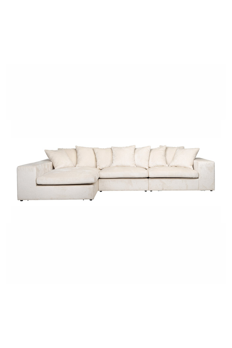 White Chenille Contemporary Sofa | OROA Alcazar | Oroatrade.com