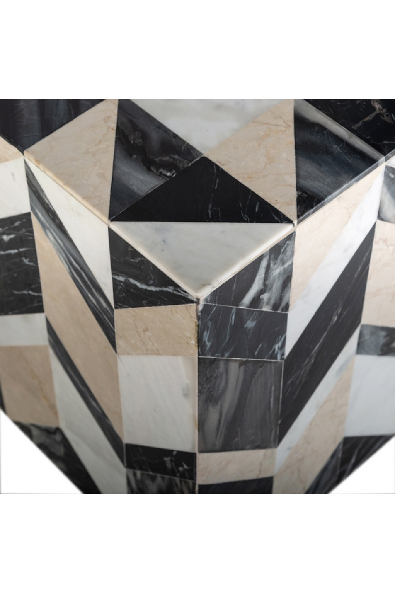 Marble Chevron End Table | OROA Rostelli | Oroatrade.com