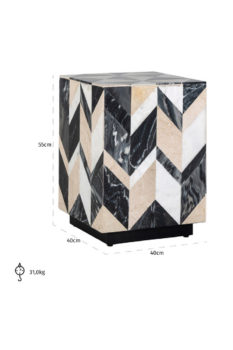 Marble Chevron End Table | OROA Rostelli | Oroatrade.com