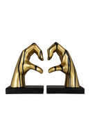 Gold Hand Sculpture Book Ends (2) | Richmond Interiors Love | Oroatrade.com